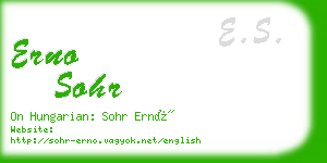 erno sohr business card